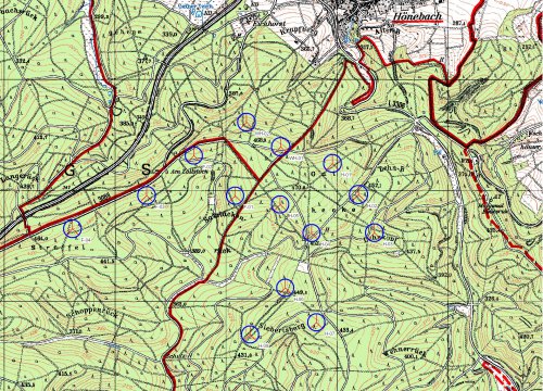 Mögliche Standorte der Windkraftanlagen
